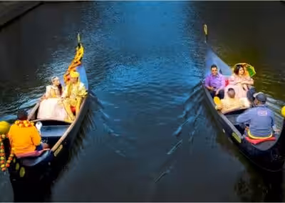 Wedding Photoshoot on a Gondola Boat