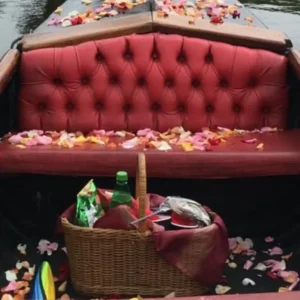 A Zulumoon picnic basket full with tasty treats to share on the romantic boat ride as you celebrate your love.